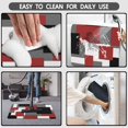 thumbnail image 4 of Red Black and White Grey Bath Mat 20"x32" Non Slip Quick Dry Super Water Absorbent Modern Bathroom Rug Washable Luxury Red Thin Bathroom Rugs Fit Under Door, 4 of 6