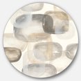 thumbnail image 1 of Designart 'Neutral Oval Grey Stones II' Glam Metal Circle Wall Art, 1 of 3
