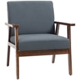 thumbnail image 1 of HOMCOM Modern Accent Chair with Cushioned Seat and Rubberwood Arms, 1 of 10