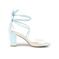 thumbnail image 3 of BLISSFUL STEP Women's Clear Strap Block Heel Lace up Heels Sandals Blue (Size 9), 3 of 8