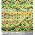 thumbnail image 1 of Soimoi Polyester Crepe Fabric Moroccan Damask Decorative Printed Craft Fabric by The Yard 52 Inch Wide, 1 of 2
