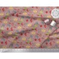 thumbnail image 2 of Soimoi Satin Silk Fabric Mix Fruits Print Fabric by The Yard 42 Inch Wide, 2 of 3
