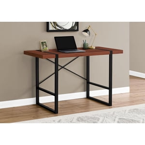 Monarch Specialties Bureau d'ordinateur, Bureau à la maison, Ordinateur portable, 48"l, Travail, Métal, Stratifié, Brun, Noir, Contemporain, Moderne