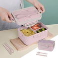 thumbnail image 4 of BAOPAI Boîte à Lunch Réutilisable avec 3 Compartiments, Étanche et Compatible Micro-Ondes, Comprend des Baguettes et des Cuillères pour la Préparation des Repas et les Adultes, 4 of 6