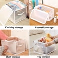 thumbnail image 3 of Graflsoa Foldable Translucent Storage Box for Clothes, Toys, and Bedding - Waterproof, Stackable, and Space-Saving Design (White, 36L/52x35x19cm), 3 of 6
