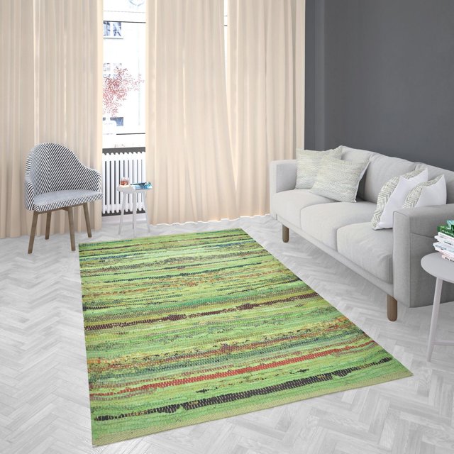 Fabstyles Premium 100% Cotton Rug, Handmade Area Rag Rug for Living Room, Hallway, Patio