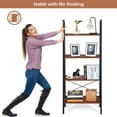 thumbnail image 4 of Gymax 4-Tier Ladder Shelf Ladder Bookcase Bookshelf Display Rack Plant Stand Wood, 4 of 8