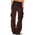 thumbnail image 4 of Wiyuqeen Plus Sized Summer Cargo Pants for Women Casual Chill Low Rise Workout Pants Tactical Active Cargo Pants Trendy Double Button Multiple Pockets, 4 of 6