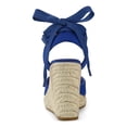 thumbnail image 2 of BLISSFUL STEP Chaussures pour Femmes Sandales Espadrilles à Talon Compensé Haut Bout Rond Bleu Royal 9, 2 of 7
