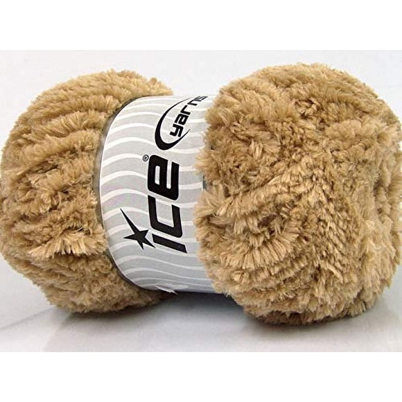 Light Brown Panda Fuzzy Plush Yarn 100 Gram 87 Yards