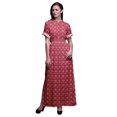 thumbnail image 1 of Bimba Robe Longue Maxi en Rayonne Imprimée de Feuilles de Monstera et de Fleurs pour Femmes avec Fente Latérale - Très Petit, 1 of 6