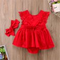 thumbnail image 2 of Nouveau-né Filles Princesse Dentelle Romper Tutu Robe de Soirée Robes d'Été Tenue MHX, 2 of 6