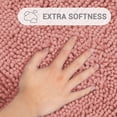 thumbnail image 3 of Hitime Soft Chenille Bath Rug Mat 16x24 Quick Dry Machine Washable Bathroom Runner - Ultra Absorbent Non-Slip Backing - Pink, 3 of 10
