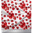 thumbnail image 1 of Soimoi Georgette Viscose Fabric Raspberry,Strawberry & Cherry Fruits Printed Craft Fabric by The Yard 42 Inch Wide, 1 of 3