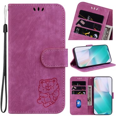 Compatible with Motorola Moto G Power 2022 Embossed Cute Tiger Flip Folio Wallet Case Card Pocket Holder Cover