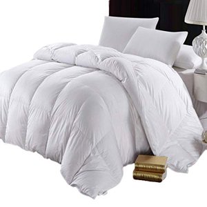 Royal Bedding California-King Size Down-Comforter 500-Thread-Count Down Comforter 100 Percent Cotton 500 TC - 750FP - 60Oz - Solid White