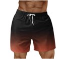 thumbnail image 1 of RKSTN Mens Swim Trunks Gradient Print Novel Extra Plus Size Elastic Waistband Drawstring Comfortable Summer Beach Breathable Vacation Shorts with Pockets, 1 of 4