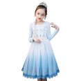thumbnail image 1 of HAWEE Reine des Neiges Elsa Princesse Robe de Fête Costume à Manches Longues Cosplay Costumes pour Fête d'Halloween, 1 of 6