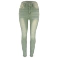 thumbnail image 1 of Bmisegm by Bmisegm Jeans Y2K pour Femmes, Coupe Ajustée, Extensibles, Taille Haute, Vert, TG, 1 of 8