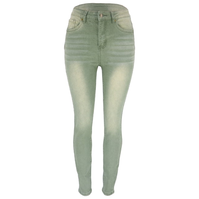 Bmisegm by Bmisegm Jeans Y2K pour Femmes, Coupe Ajustée Extensible Taille Haute, Vert, Taille TG. Ces Jeans en denim Extensible Taille Haute avec Fermeture à Bouton et à Glissière, Poches avant et Arrière, et Coupe Ajustée. Fabriqués avec un Matériau Hautement Élastique pour le Confort et la Flexibilité. Idéal pour les Tenues Décontractées, le Quotidien, les Activités de Plein Air et Plus.