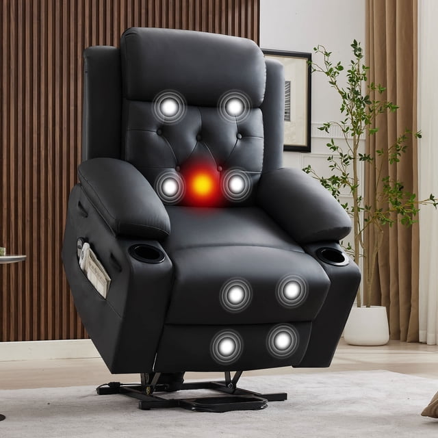 Bingirl Black Power Recliner Chair with Power Headrest and USB Charging Ports