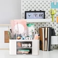 thumbnail image 3 of veasfak Organizer Pencil Storage Box with Drawers Multifunctional for Home Decor Desktop White, 3 of 9