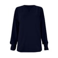 thumbnail image 3 of Ketyyh-chn99 T-Shirt pour Homme, Couleur Unie, Chandail de Base, Hauts, T-Shirt en Coton pour Homme à Manches Courtes et Col Ras du Cou, Marine, 4TG, 3 of 4