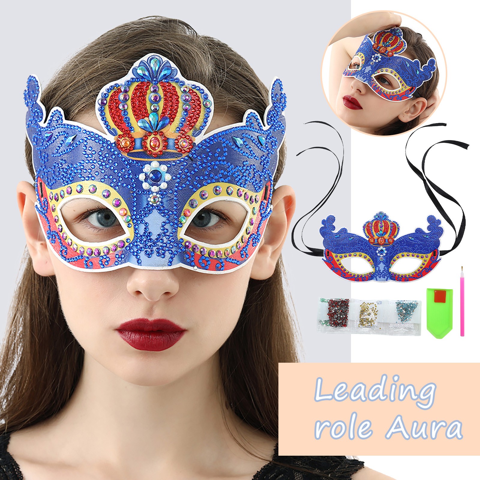 SMihono Adult Diy Point Diamond Individually Wrapped Masquerade Mask Home Decoration on Clearance