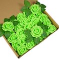 thumbnail image 1 of 25 Pieces Artificial Flowers Set Fake Roses Flowers Bouquets Decorative for Wedding Baby Shower Florals Centerpieces Light Green, 1 of 7