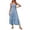 Blue, variant on zanvin Dresses for Women, Women's Bohemian Spaghetti Strap Smocked Tiered Long Beach Sun Dresses Sleeveless Solid Maxi Dress
