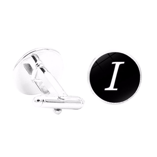 fastboy 1 Paire de Boutons de Manchette Lettre pour Hommes Initiale Formelle Alphabet Acier Inoxydable, Lettre I