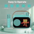 thumbnail image 4 of JYX Karaoke Machine for Kids, 15 Animated Modes, Mini Portable Speaker with 2 Microphones, Green, 4 of 16