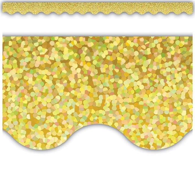 Teacher Created Resources TCR8768 Yellow Sparkle Scalloped Border Trim