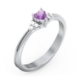 thumbnail image 3 of Birthstone Heart Ring with Shoulder Accents - Amethyst (February), 3 of 4