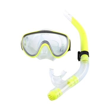 Ccdes Diving Tempered Glass Snorkel Set Full Dry Breathing Tube Snorkeling Equipment(yellow), Snorkel Googles,Snorkel Tube