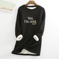 thumbnail image 1 of T-Shirts pour Femmes Col Rond avec Poche Épaissi en Peluche Chaud Manches Longues Hauts d'Automne pour Femmes 2023 Tendance en Liquidation, 1 of 5