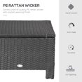 thumbnail image 4 of Outsunny Patio Rattan Ottoman w/ Cushion and Metal Frame for Garden, White, 4 of 10