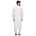 thumbnail image 4 of Atasi Kurta à Manches Longues pour Hommes en Coton Satin Uni Col Mandarin Chemise Décontractée, 4 of 7