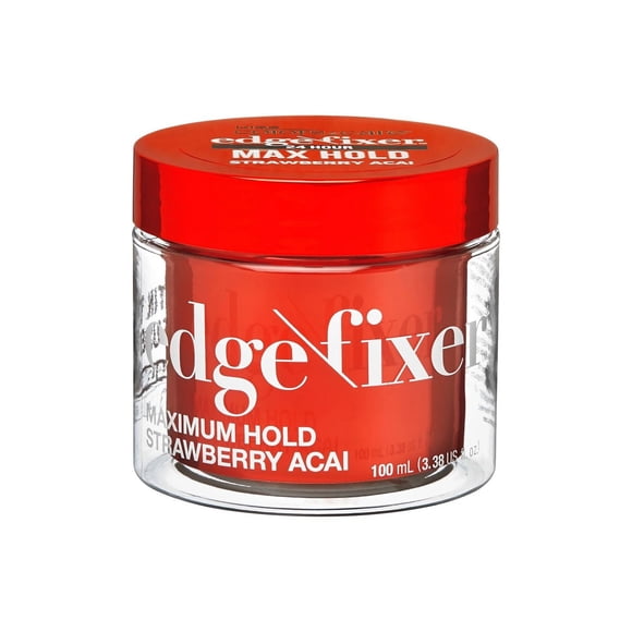 KISS Colors & Care Edge Fixer Gel Maximum Hold for Textured Hair Type, Strawberry Acai, 3.38 fl. oz.