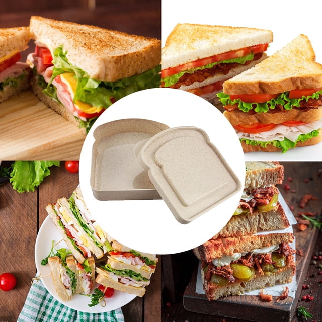 EQWLJWE Sandwich Containers for Lunch Boxes,Plastic Toast Shape Food Storage,Reusable Sandwich Box Container,Sandwich Holder Bread Container for Adults,School,Office,Camping,Sandwich Box