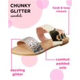 thumbnail image 4 of bebe Girls Metallic Sandals with Chunky Glitter Strap (Little Kid/Big Kid), 4 of 6