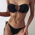 thumbnail image 1 of CEHVOM Ladies Tube Top Split Bikini With Chest Pad Without Underwire, 1 of 5