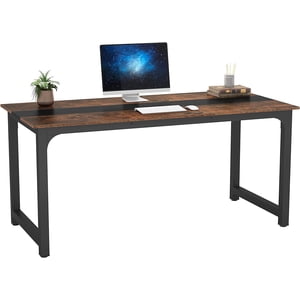 Tribesigns Bureau informatique moderne, 70.8 x 31.5 bureau en bois pour le bureau d'accueil, Rustic Black