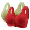 thumbnail image 1 of Posijego 2 Pack Bra for Women Front Closure Push up Everyday Bras Full Coverage Support Wireless Bras, 1 of 2