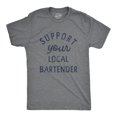 thumbnail image 1 of Mens Support Your Local Bartender T Shirt Cool Barkeep Supporting Text Tee for Guys (Dark Heather Grey) - XXL, 1 of 3