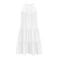 thumbnail image 4 of Penkiiy Robe d'Été Sans Manches pour Femmes, Dos Nu, Décontractée, Ligne A, à Volants, Robe de Plage, Vacances, Mini Robe TG Blanche, 4 of 7
