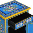 thumbnail image 3 of vidaXL Table de Chevet Bois de Manguier Massif Turquoise Peint à la Main, 3 of 5