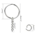 thumbnail image 2 of TopLLC Porte-clés 100 de Clé Porte-Clés Pendentif de Sac Boucle avec Chaîne à Maillons Porte-Clés en Acier Inoxydable, 2 of 4