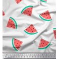thumbnail image 1 of Soimoi White Poly Georgette Fabric Watermelon Fruits Printed Craft Fabric by the Yard 42 Inch Wide, 1 of 3