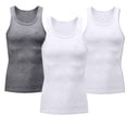 thumbnail image 2 of Aboser 3 Pack Men's Workout Muscle Tank Tops Sleeveless Quick Dry Gym Shirts Stretch Slim Fit Basic Tees Big and Tall Men Performance Quick Dry Tank Top, 2 of 7